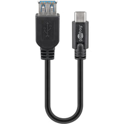 Goobay 67894 câble USB 0,2 m USB 3.2 Gen 1 (3.1 Gen 1) USB C USB A Noir