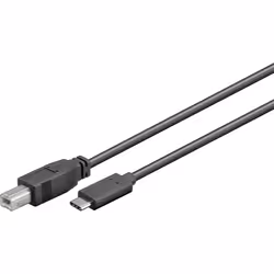 Goobay 67985, 1 m, USB B, USB C, USB 2.0, Mâle/Mâle, Noir