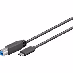 Goobay 67986, 1 m, USB B, USB C, USB 3.2 Gen 1 (3.1 Gen 1), Mâle/Mâle, Noir