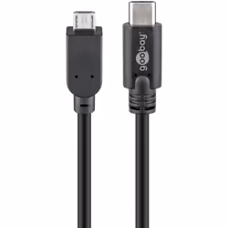 Goobay 67992, 0,6 m, Micro-USB B, USB C, USB 2.0, 480 Mbit/s, Noir