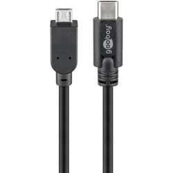 Goobay 67992 câble USB 0,6 m USB 2.0 Micro-USB B USB C Noir