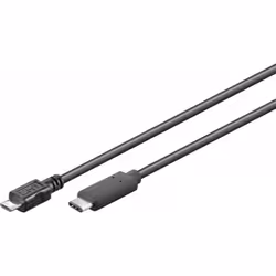 Goobay 67993, 1 m, Micro-USB B, USB C, USB 2.0, Mâle/Mâle, Noir