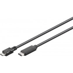 Goobay 67993 câble USB 1 m USB 2.0 Micro-USB B USB C Noir