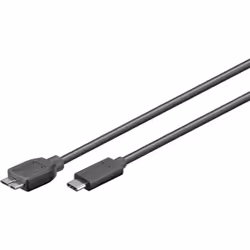 Goobay 67996, 1 m, Micro-USB B, USB C, USB 3.2 Gen 1 (3.1 Gen 1), 5000 Mbit/s, Noir