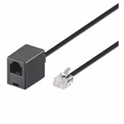 Goobay 15m RJ-11 Cable, 15 m, RJ-11 M, RJ-11 FM, Noir, Mâle, Femelle