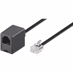 Goobay 3m RJ-11 Cable, 3 m, RJ-11 M, RJ-11 FM, Noir, Mâle, Femelle