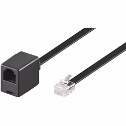 Goobay 68264, 6 m, RJ12 M, RJ12 FM, Noir, Mâle, Femelle