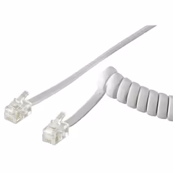 Goobay 4m RJ-10 Cable, 4 m, RJ-10, RJ-10, Blanc, Mâle, Mâle