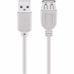 Goobay 68717, 5 m, USB A, USB A, USB 2.0, Mâle/Femelle, Gris