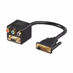Goobay MMK ADAP 12+5 DVI-I &gt; RGB + SVGA, DVI, VGA (D-Sub) + 3 x RCA, Mâle, Femelle, Noir