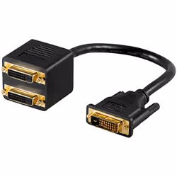 Goobay 68740, 0,1 m, DVI-D, 2 x DVI, Mâle, Femelle, Noir