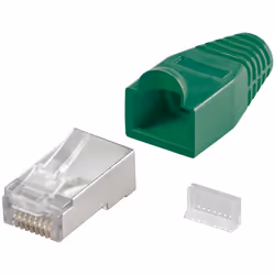 Goobay 68747, RJ-45, Vert, Mâle, Droit, Cat5e, S/UTP (STP)