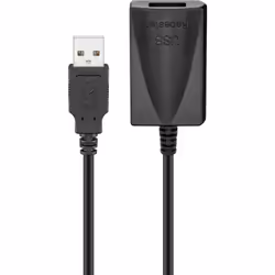 Goobay 68876, 5 m, USB A, USB A, USB 2.0, Mâle/Femelle, Noir