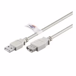Goobay USB Verl AA 500 HiSpeedCert 2.0 5m, 5 m, USB A, USB A, Mâle/Femelle, Gris