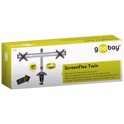 Goobay ScreenFlex Twin 23" Noir, Argent Bureau