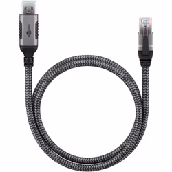 Goobay 70299 changeur de genre de câble USB A RJ-45 Noir, Argent - Vue supplémentaire 4
