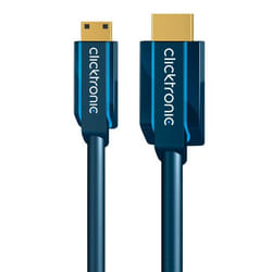ClickTronic Mini-HDMI, 2m câble HDMI HDMI Type C (Mini) HDMI Type A (Standard) Bleu