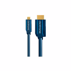 ClickTronic 5m Micro-HDMI Adapter, 5 m, HDMI Type D (Micro), HDMI Type A (Standard), 10,2 Gbit/s, Bleu