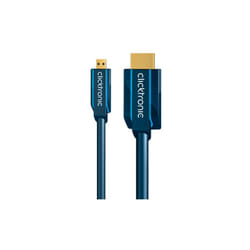 ClickTronic 5m Micro-HDMI Adapter câble HDMI HDMI Type D (Micro) HDMI Type A (Standard) Bleu