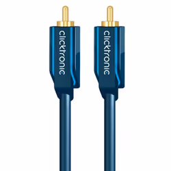 ClickTronic 2m Audio Cable, RCA, Mâle, RCA, Mâle, 2 m, Bleu, Or