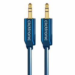 ClickTronic 10m MP3 Audio, 3,5mm, Mâle, 3,5mm, Mâle, 10 m, Bleu, Or