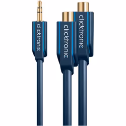 ClickTronic 3.5mm-2x RCA, 0.1m, 3,5mm, Mâle, 2 x RCA, Mâle, 0,1 m, Bleu
