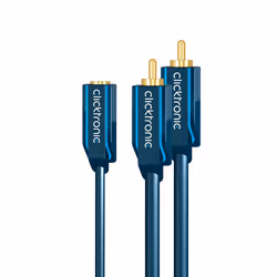 ClickTronic 70493, RCA, Mâle, 3,5mm, Femelle, 0,1 m, Bleu