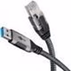 Goobay 70498, USB A, RJ-45, 2 m, Noir, Argent