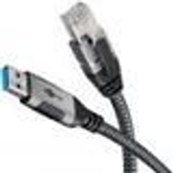 Goobay 70498 changeur de genre de câble USB A RJ-45 Noir, Argent