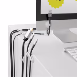 Goobay 70681 range-câbles Sur bureau/mural Pince de câble Blanc 5 pièce(s) - Vue supplémentaire 4