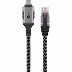 Goobay 70698 changeur de genre de câble USB C RJ-45 Noir, Argent - Vue supplémentaire 2