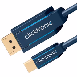 ClickTronic 70737, 1 m, DisplayPort, Mini DisplayPort, Bleu, Or, Cuivre