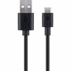Goobay 72227, 1 m, USB A, Micro-USB B, USB 2.0, 480 Mbit/s, Noir