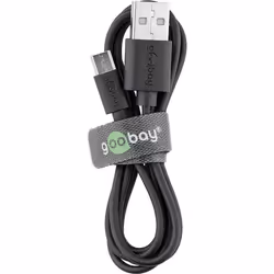 Goobay 72227 câble USB 1 m USB 2.0 USB A Micro-USB B Noir
