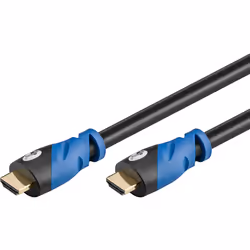 Goobay 72317, 1,5 m, HDMI Type A (Standard), HDMI Type A (Standard), Compatibilité 3D, 18 Gbit/s, Noir, Bleu
