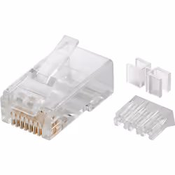 Goobay 72501, RJ45, Transparent, Mâle, Droit, Cat6a, U/UTP (UTP)