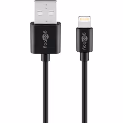 Goobay 72906, 2 m, Lightning, USB A, Mâle, Mâle, Noir