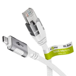 Goobay 74180 câble de réseau Blanc 10 m Cat6 F/UTP (FTP)