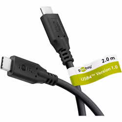 Goobay 74189, 2 m, USB C, USB C, USB4 Gen 2x2, 20 Gbit/s, Noir