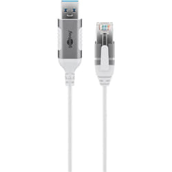 Goobay 74377 changeur de genre de câble USB 3.0 type A RJ45 Blanc