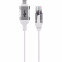 Goobay 74387, USB 3.1 type A, RJ45, 2 m, Blanc