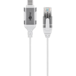 Goobay 74387 changeur de genre de câble USB 3.1 type A RJ45 Blanc