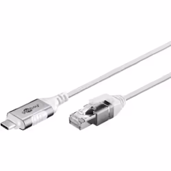 Goobay 74387 changeur de genre de câble USB 3.1 type A RJ45 Blanc