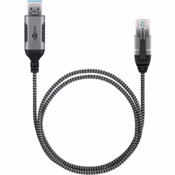 Goobay 74393 changeur de genre de câble USB 3.0 type A RJ45 Noir, Argent - Vue supplémentaire 4