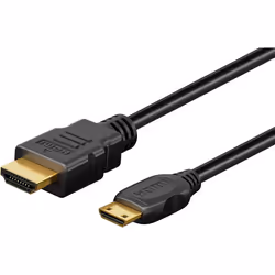 Goobay 74430, 2 m, HDMI Type A (Standard), HDMI Type C (Mini), Compatibilité 3D, 48 Gbit/s, Noir
