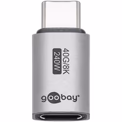 Goobay 74447, USB-C, USB-C, Argent