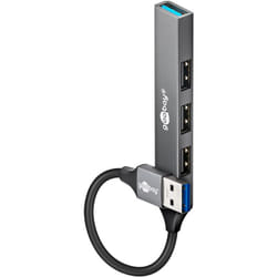 Goobay 74456 hub & concentrateur USB 2.0 Type-A 5000 Mbit/s Gris clair