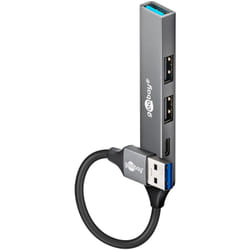 Goobay 74458 hub & concentrateur USB 3.2 Gen 1 (3.1 Gen 1) Type-A 5000 Mbit/s Gris clair