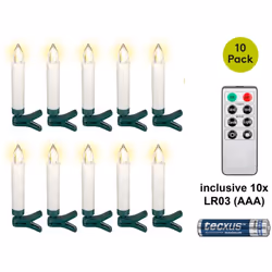 L'élégance sobre des bougies traditionnelles pour le sapin de Noël rencontre la technologie d'éclairage moderne et sûre : Ave ...
