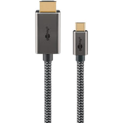 Goobay 75699 câble vidéo et adaptateur 1 m USB Type-C HDMI Type A (Standard) Noir, Argent